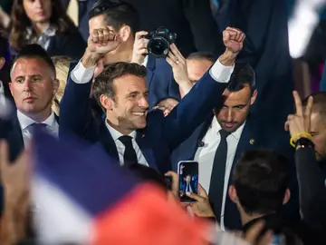 Emmanuel Macron, en la noche electoral