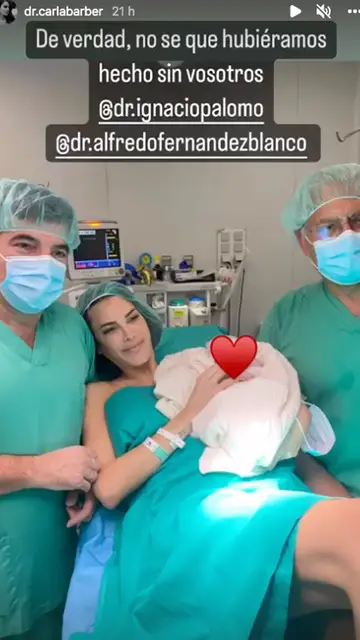 Carla Barber en el paritorio Carla Barber en el paritorio