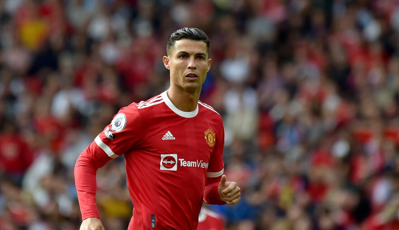 Cristiano Ronaldo durante un partido con el Manchester