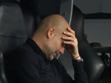 La imagen de Pep Guardiola abatido en el banquillo del Bernabéu tras la eliminación del City