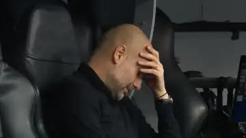 La imagen de Pep Guardiola abatido en el banquillo del Bernabéu tras la eliminación del City