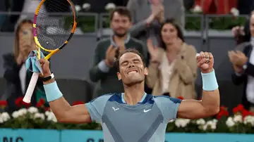 Nadal, tras ganar a Goffin en la Caja Mágica Nadal, tras ganar a Goffin en la Caja Mágica