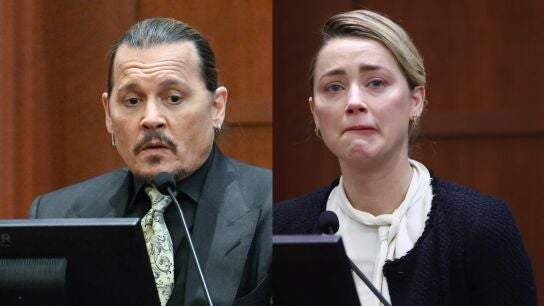 Johnny Depp y Amber Heard en el juicio
