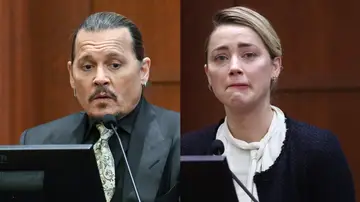 Johnny Depp y Amber Heard en el juicio