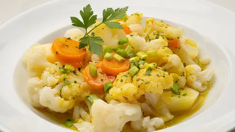 Coliflor con refrito de ajetes, de Arguiñano: 3 ingredientes y listo en 15 minutos Coliflor con refrito de ajetes, de Arguiñano: 3 ingredientes y listo en 15 minutos