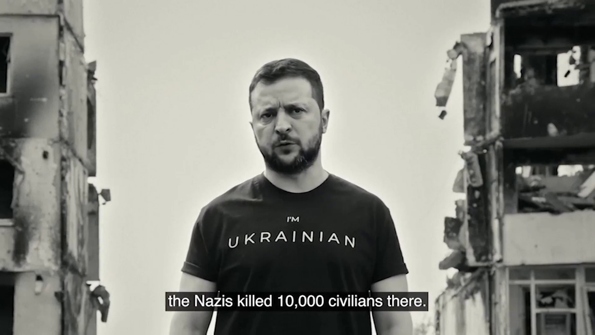 El vídeo de Zelenski donde advierte que Rusia está llevando "una reconstrucción sangrienta del nazismo en Ucrania"
