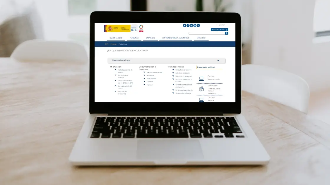 Web SEPE para el subsidio de desempleo