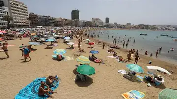 Imagen de archivo de la playa de Las Canteras Imagen de archivo de la playa de Las Canteras