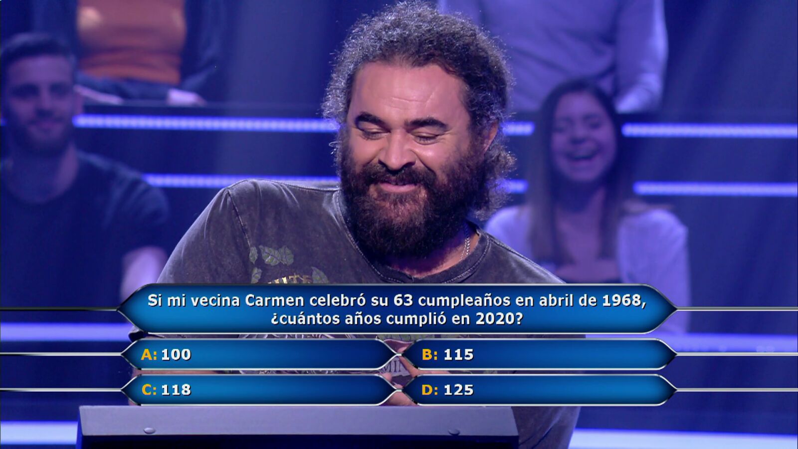 El Sevilla explota contra la ‘vecina Carmen’ en ‘¿Quién quiere ser millonario?’: “Esta mujer tiene más años que un bosque” 