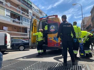 Imagen de la ambulancia en Vallecas