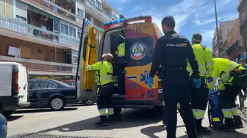Imagen de la ambulancia en Vallecas