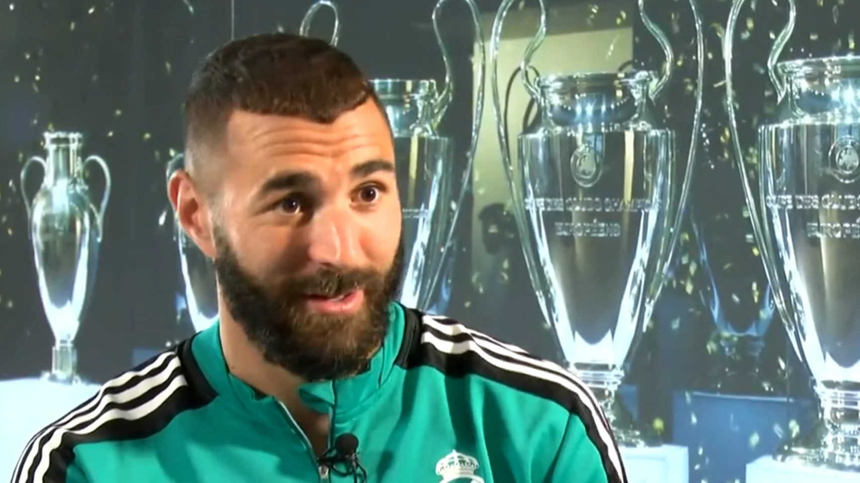 Karim Benzema, durante la entrevista Karim Benzema, durante la entrevista