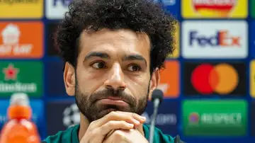 Salah, en el 'media day' del Liverpool