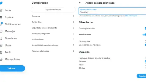Cómo silenciar palabras en Twitter Cómo silenciar palabras en Twitter