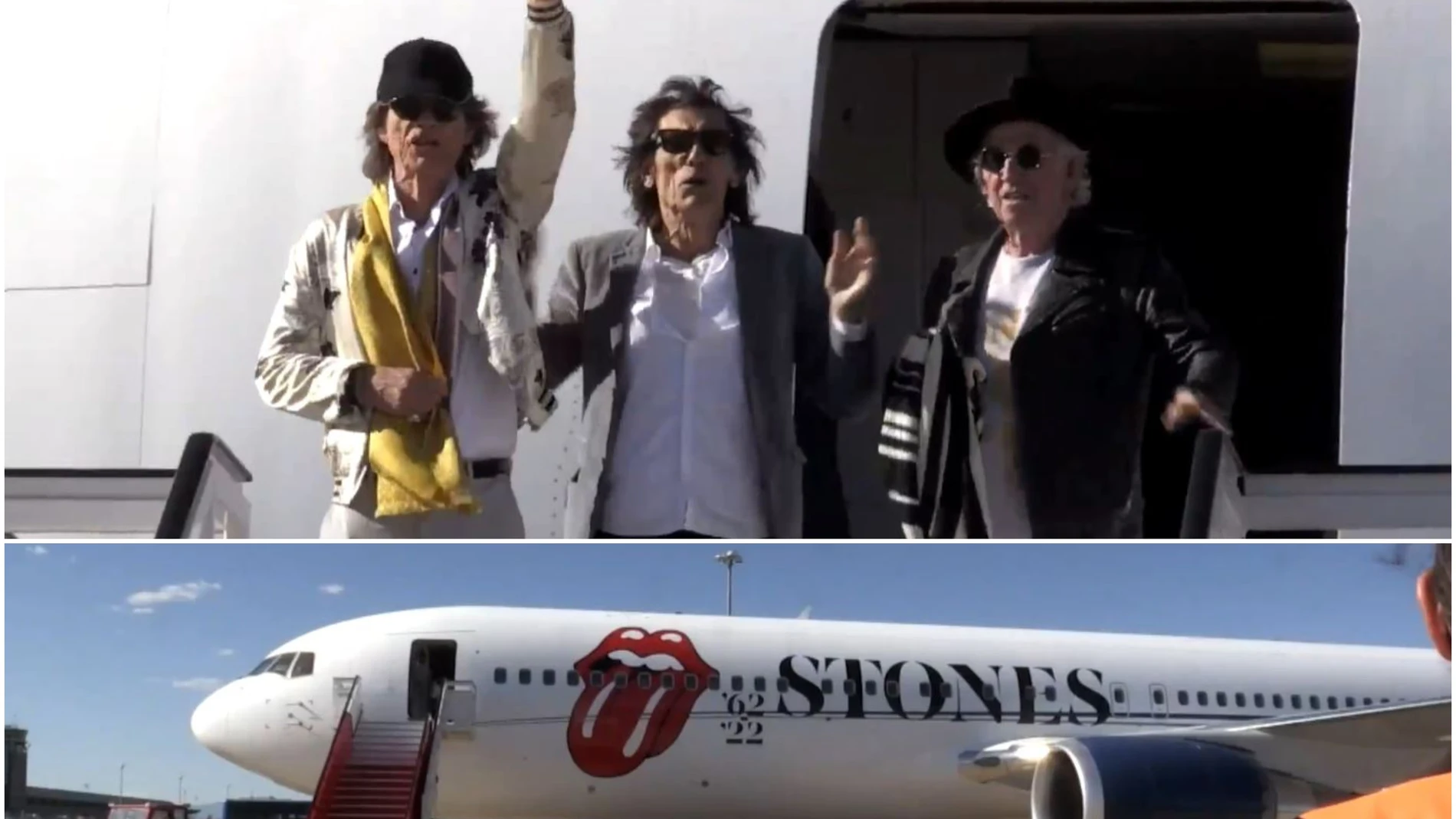Vídeo: los Rolling Stones aterrizan en Madrid una semana antes de su concierto en el Wanda Metropolitano