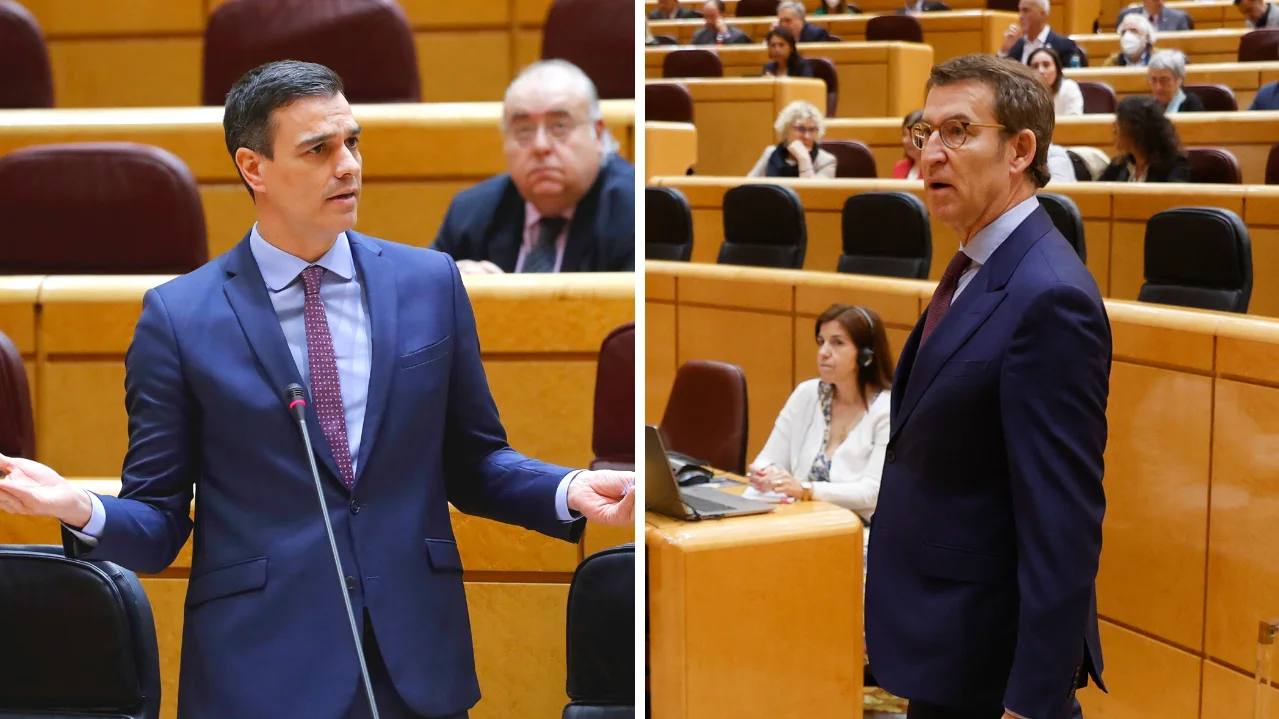 Cara a cara Pedro Sánchez y Alberto Núñez Feijóo Cara a cara Pedro Sánchez y Alberto Núñez Feijóo