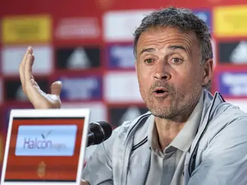 Luis Enrique durante la rueda de prensa previa al partido contra Suiza de Nations League Luis Enrique durante la rueda de prensa previa al partido contra Suiza de Nations League
