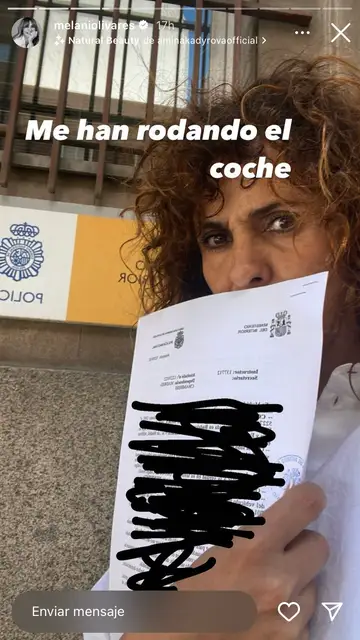 Melani Olivares tras denunciar el robo Melani Olivares tras denunciar el robo