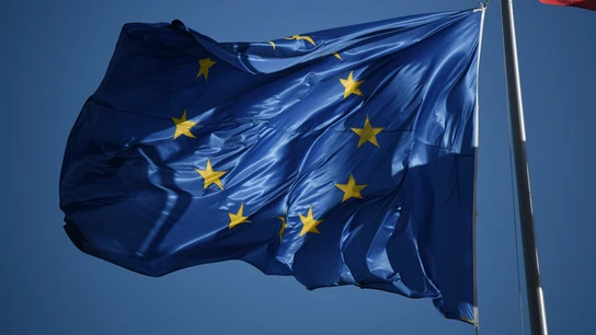 Imagen de archivo que muestra la bandera de la Unión Europea Imagen de archivo que muestra la bandera de la Unión Europea