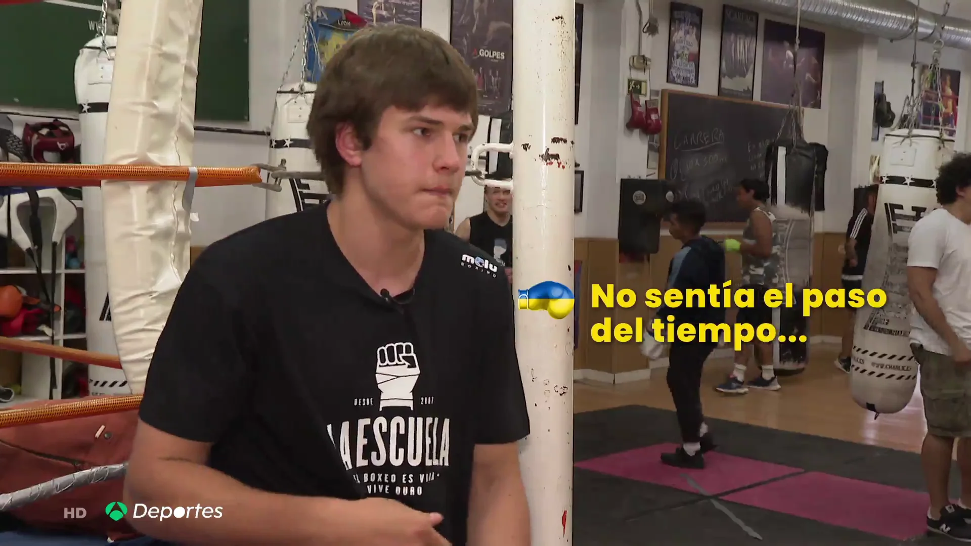 Dimitri en el gimnasio donde entrena