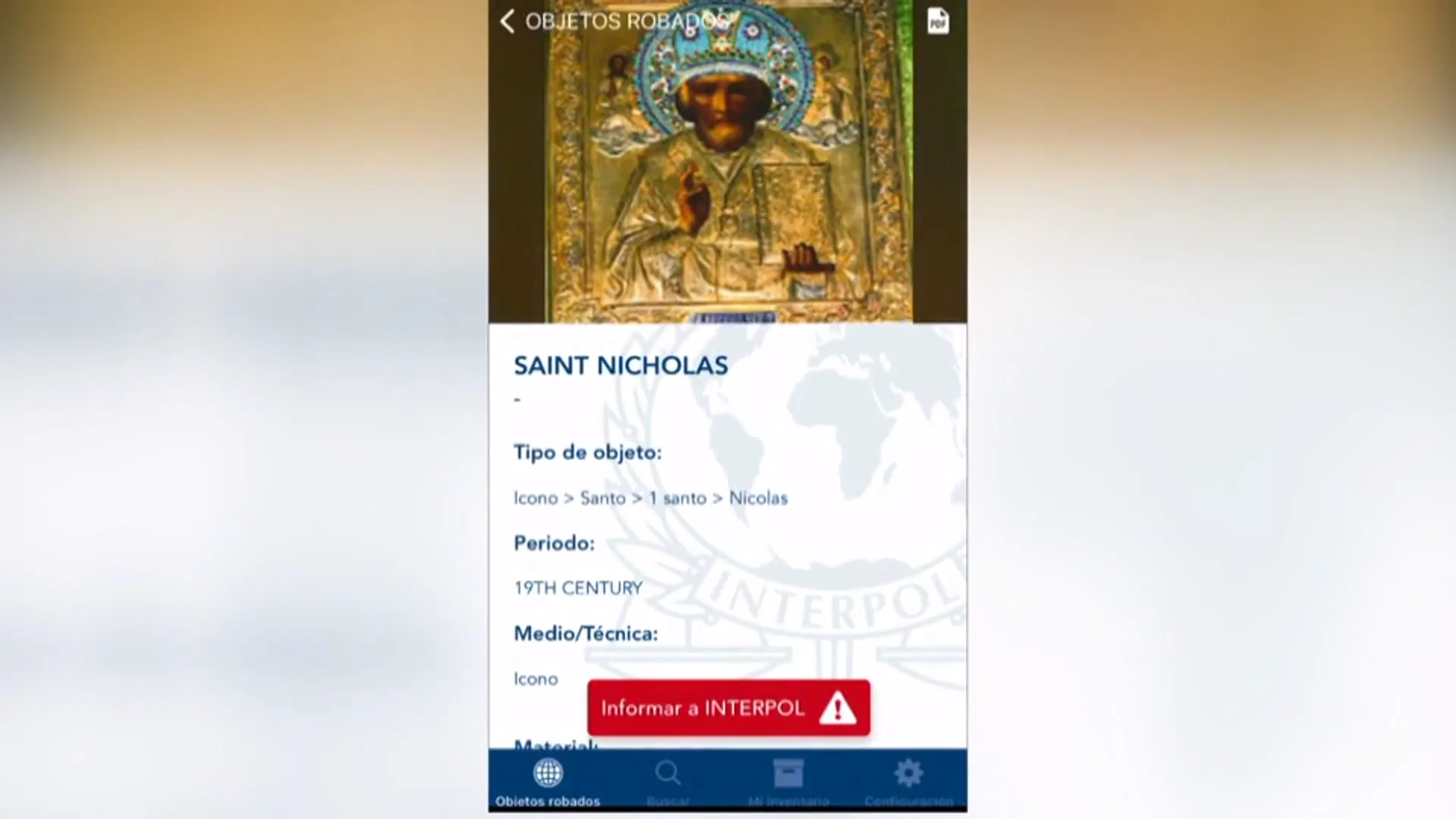 La app de la Interpol que permite recuperar objetos robados La app de la Interpol que permite recuperar objetos robados