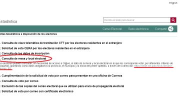 Cómo saber en qué colegio electoral de Almería me toca votar. Paso 4.