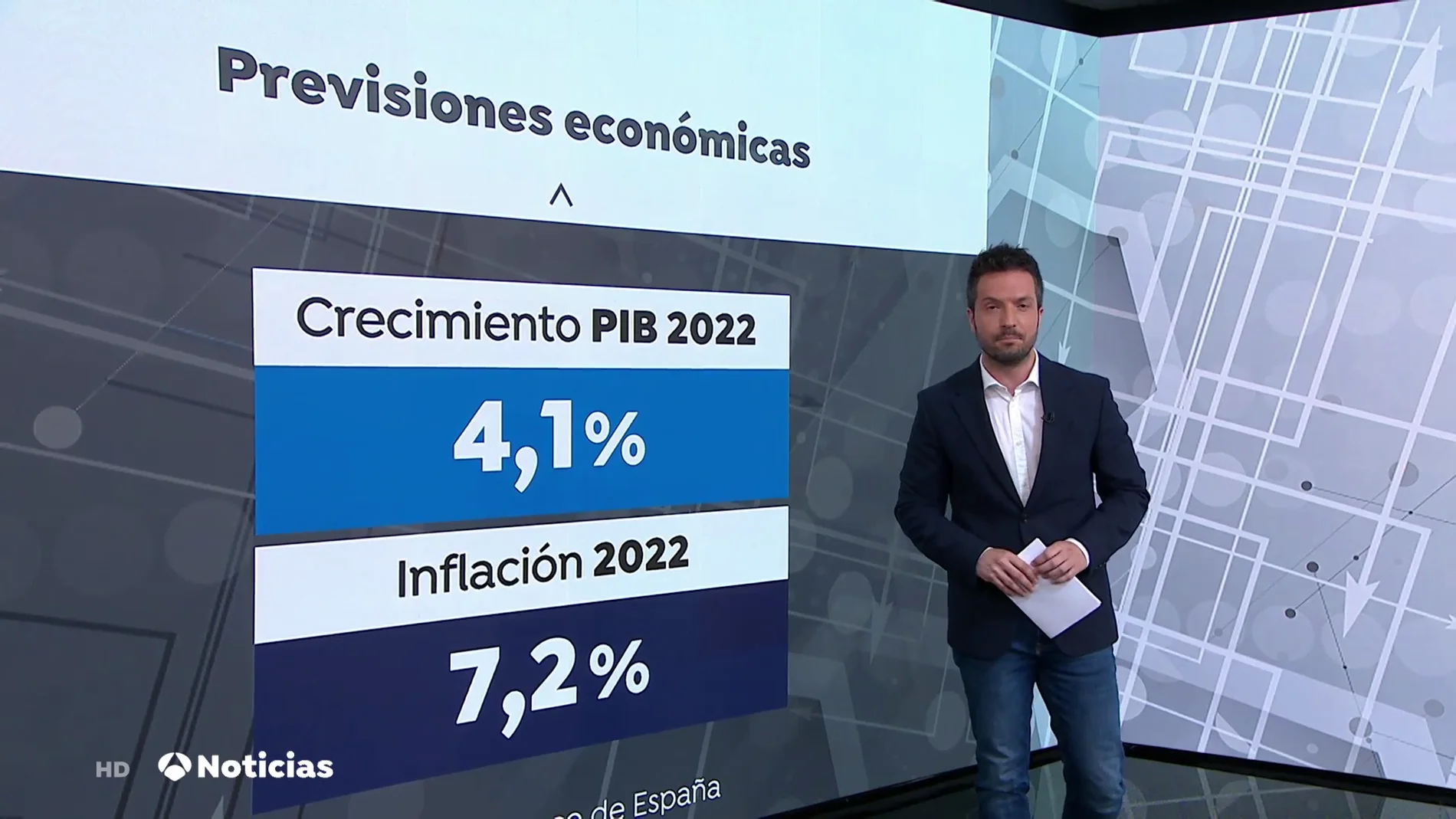 El Banco de España rebaja al 4,1% el crecimiento del PIB para 2022