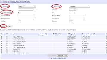 Cómo saber en qué colegio electoral de Almería me toca votar. Paso 5.