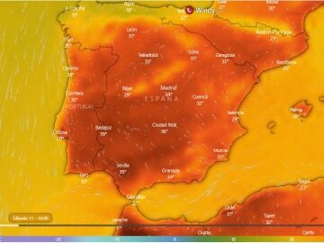 Mapa de calor en España cada hora de este fin de semana de junio