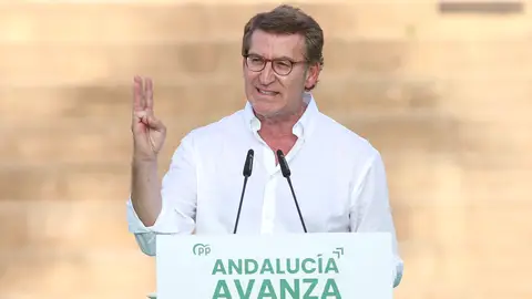 El líder del Partido Popular, Alberto Núnez Feijóo este sábado en un acto electoral. El líder del Partido Popular, Alberto Núnez Feijóo este sábado en un acto electoral.