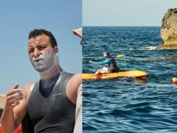 Alberto Lorente completa la vuelta a Mallorca nadando en un reto solidario