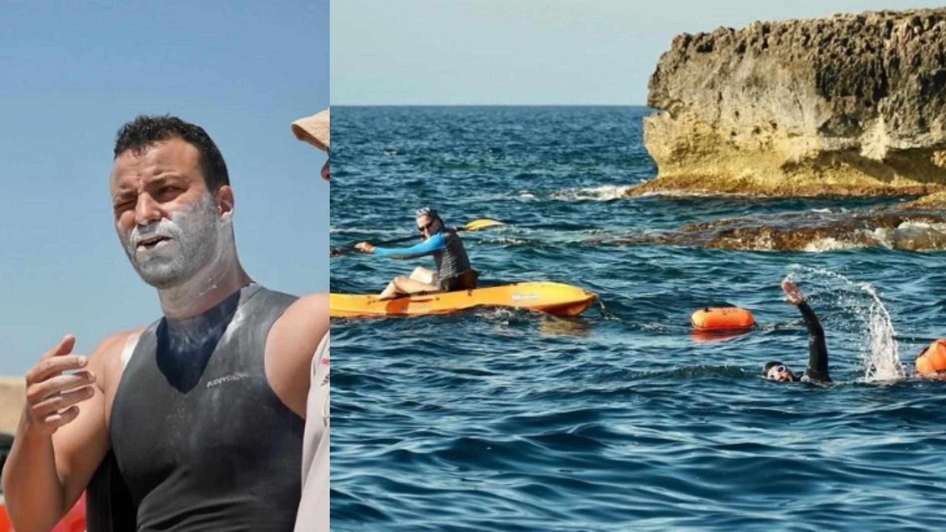Alberto Lorente completa la vuelta a Mallorca nadando en un reto solidario