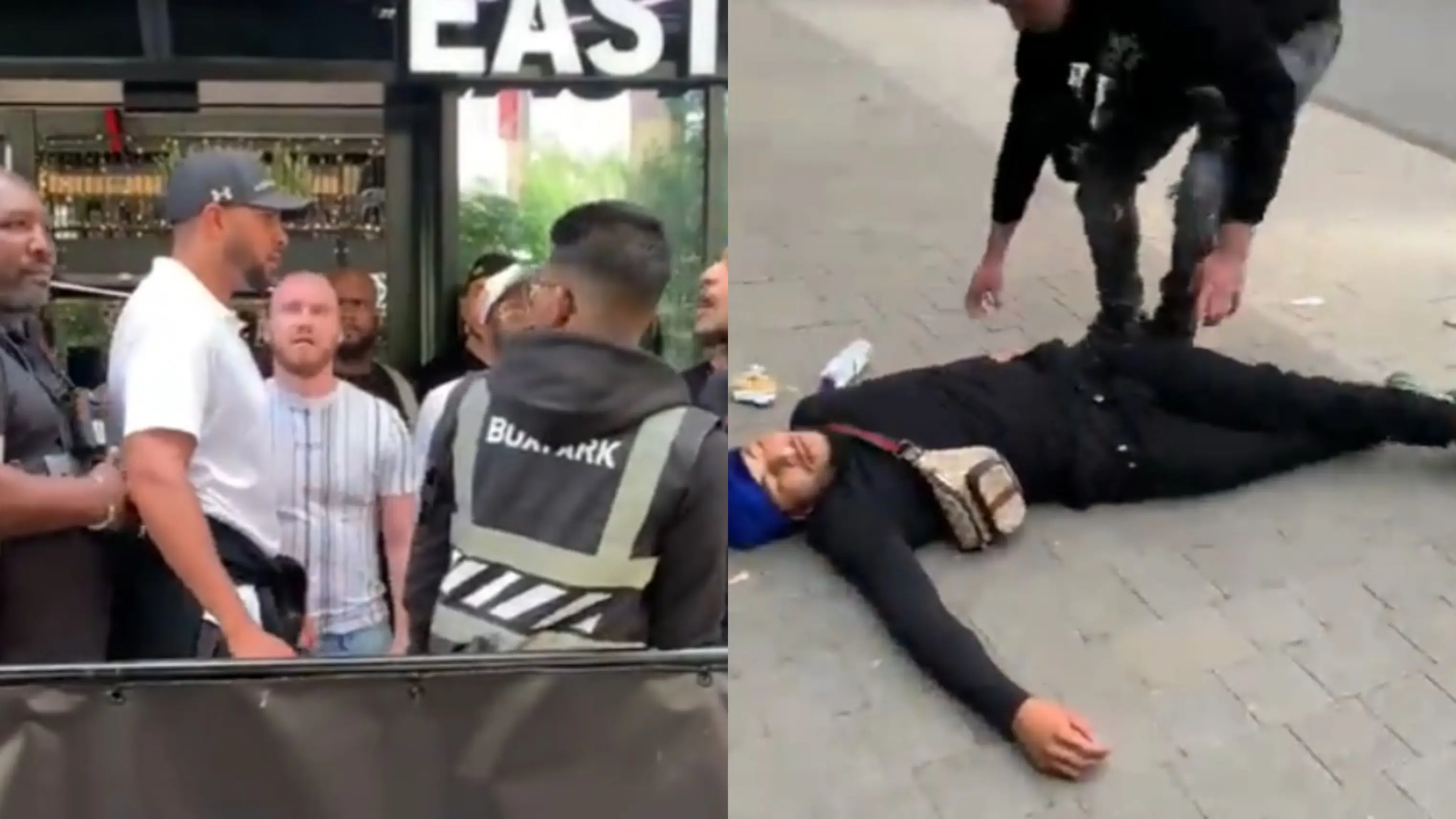 Julius Francis, exboxeador de peso pesado, deja grogui a un alborotador en la salida de un centro comercial de Londres Julius Francis, exboxeador de peso pesado, deja grogui a un alborotador en la salida de un centro comercial de Londres
