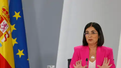 La ministra de Sanidad, Carolina Darias, durante la presentación del plan para blindar la sanidad La ministra de Sanidad, Carolina Darias, durante la presentación del plan para blindar la sanidad