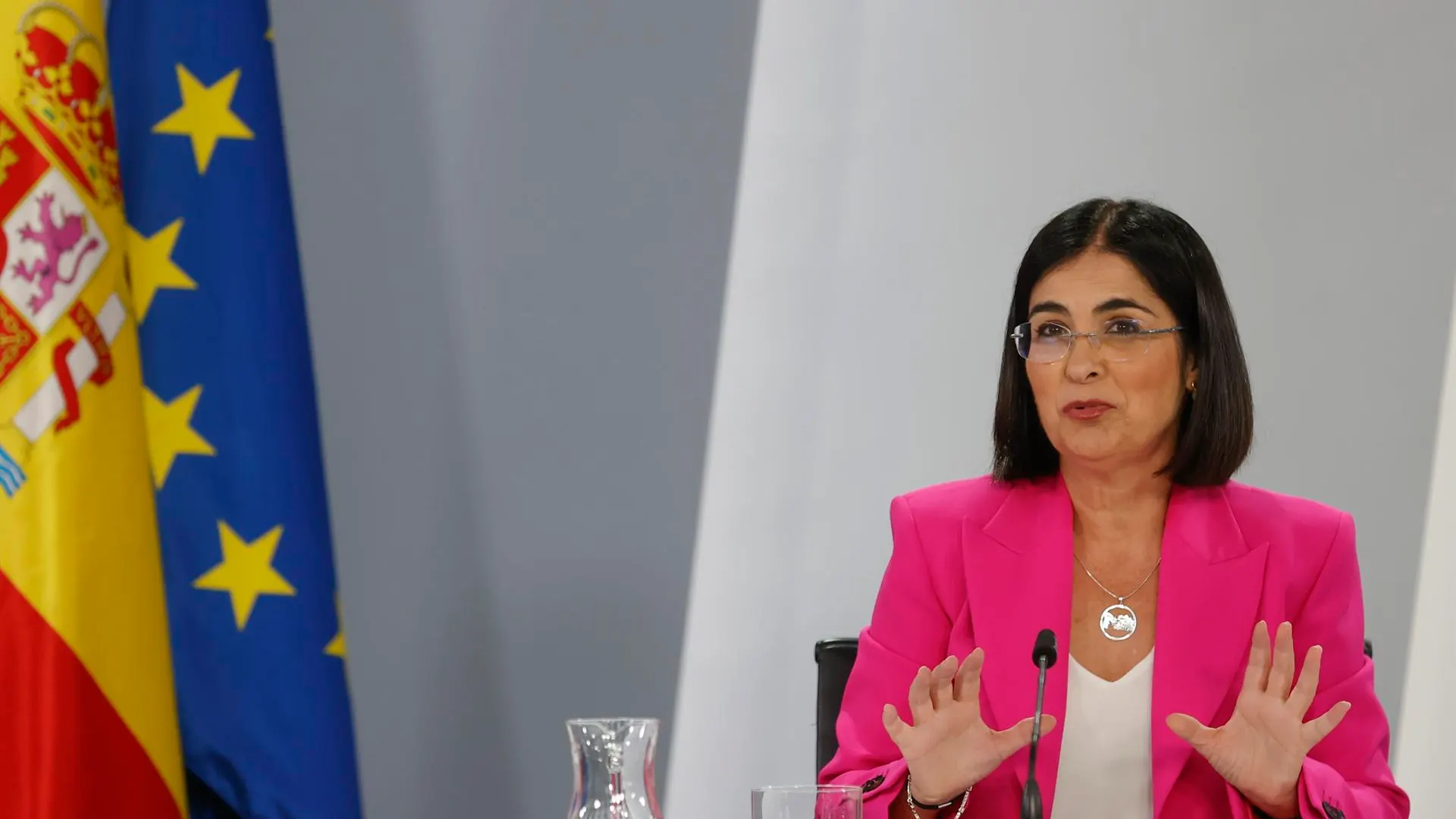 La ministra de Sanidad, Carolina Darias, durante la presentación del plan para blindar la sanidad La ministra de Sanidad, Carolina Darias, durante la presentación del plan para blindar la sanidad