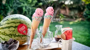 Helado de Sandía Bouquet y fresa Helado de Sandía Bouquet y fresa