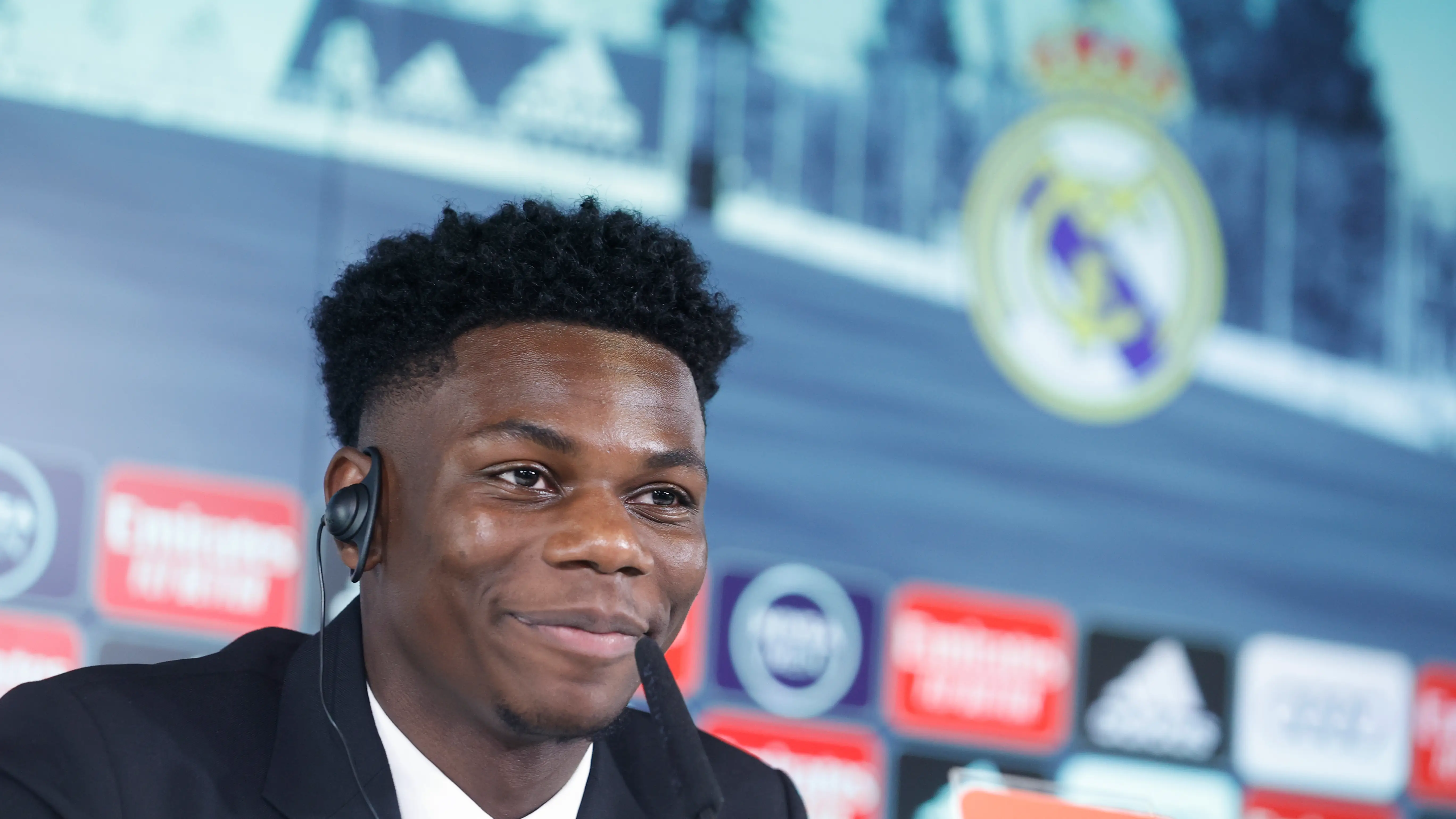 Aurélien Tchouaméni durante su presentación con el Real Madrid Aurélien Tchouaméni durante su presentación con el Real Madrid