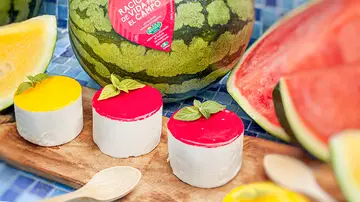 Cilindro helado de Sandía Bouquet y yogur griego Cilindro helado de Sandía Bouquet y yogur griego