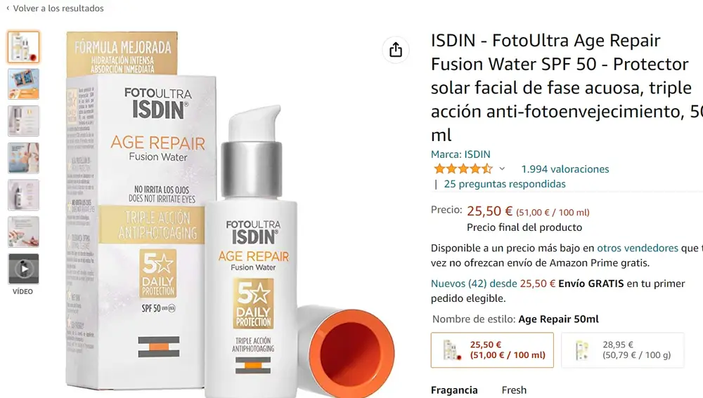 Crema solar facial 
