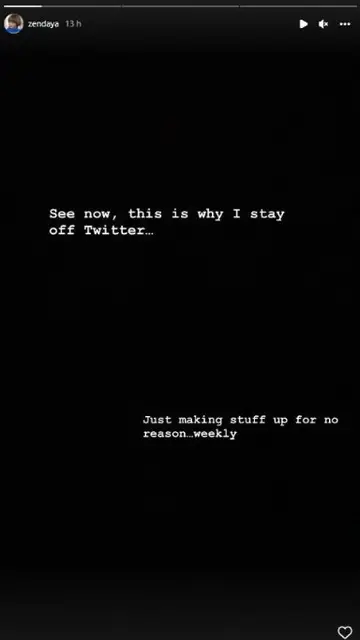 Captura de la respuesta de Zendaya Captura de la respuesta de Zendaya