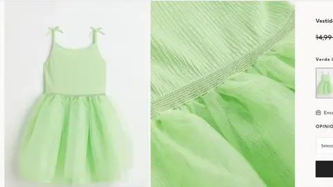 Vestido verde con falda de tul Vestido verde con falda de tul