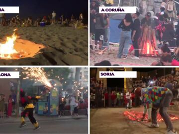 Así se ha vivido la mágica noche de San Juan en España: bailes sobre el fuego y tradiciones milenarias