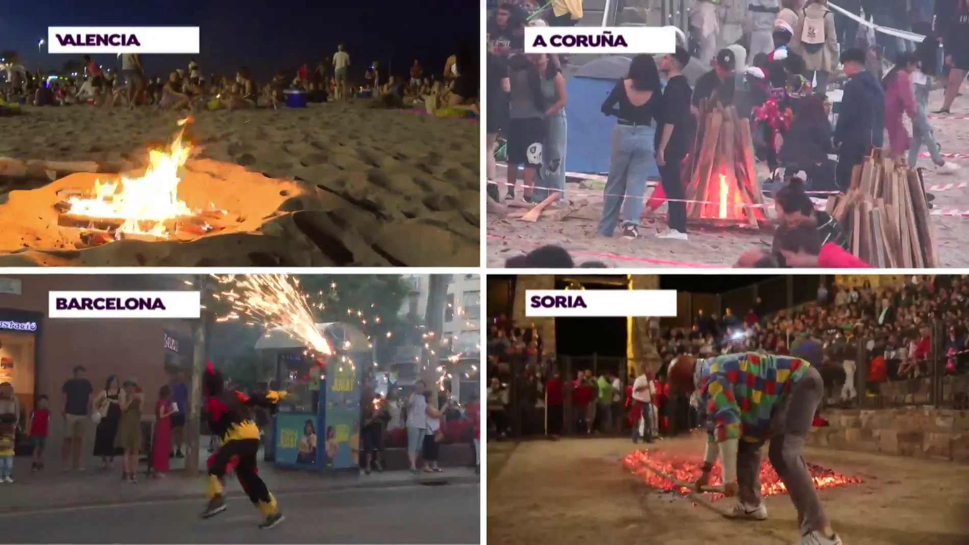 Así se ha vivido la mágica noche de San Juan en España: bailes sobre el fuego y tradiciones milenarias