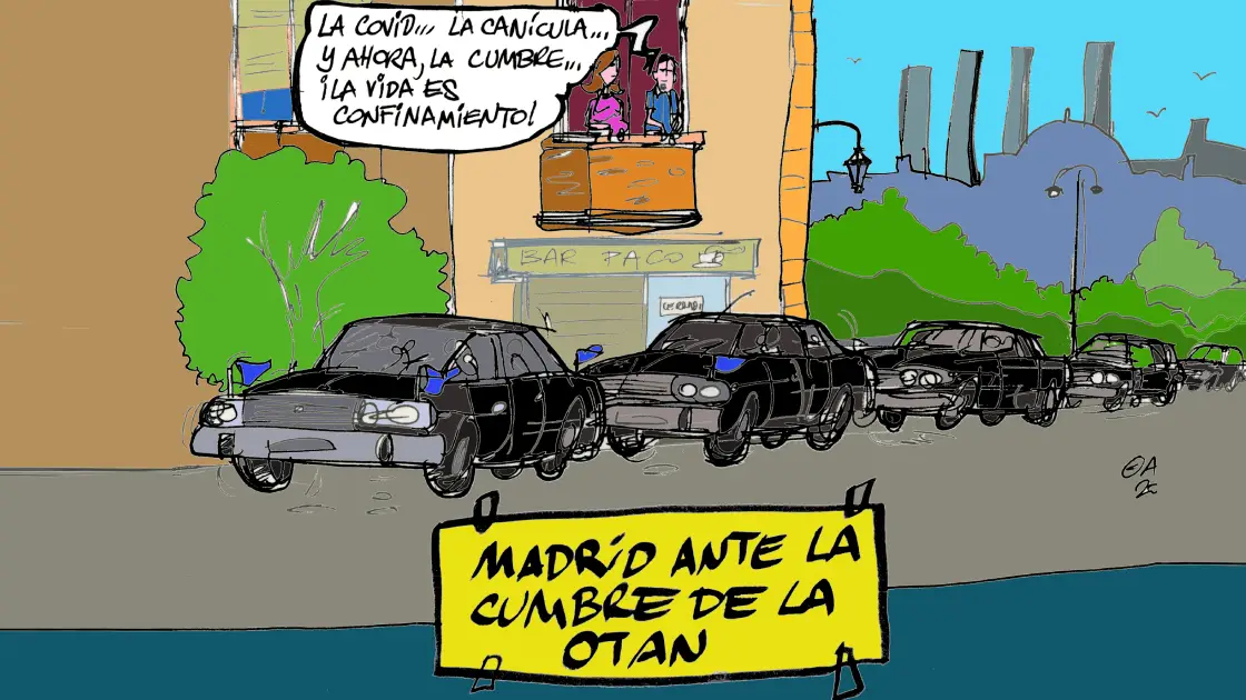 Viñeta gráfica de Alfredo Boto-Hervás sobre la cumbre de la OTAN de Madrid 2022 Viñeta gráfica de Alfredo Boto-Hervás sobre la cumbre de la OTAN de Madrid 2022