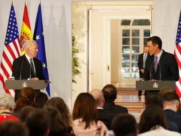 El presidente del Gobierno, Pedro Sánchez, y el presidente de Estados Unidos, Joe Biden