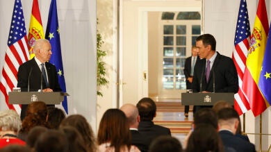 Sánchez y Biden comparecen de forma conjunta tras su reunión en Moncloa: 