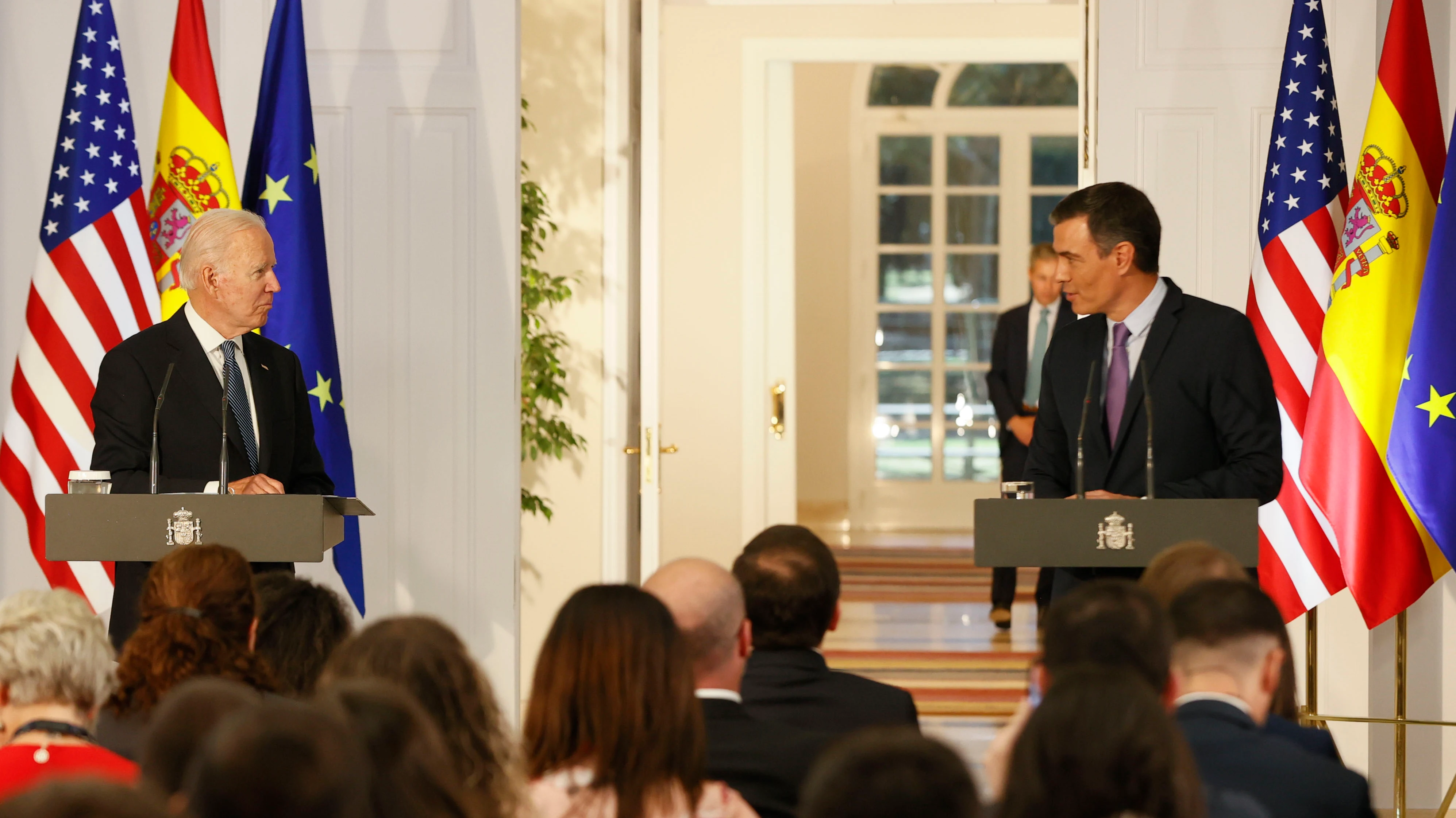 El presidente del Gobierno, Pedro Sánchez, y el presidente de Estados Unidos, Joe Biden El presidente del Gobierno, Pedro Sánchez, y el presidente de Estados Unidos, Joe Biden