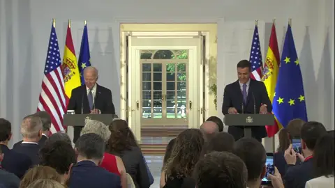 Declaración conjunta de Pedro Sánchez y Joe Biden tras su reunión previa a la Cumbre de la OTAN, en vídeo Declaración conjunta de Pedro Sánchez y Joe Biden tras su reunión previa a la Cumbre de la OTAN, en vídeo