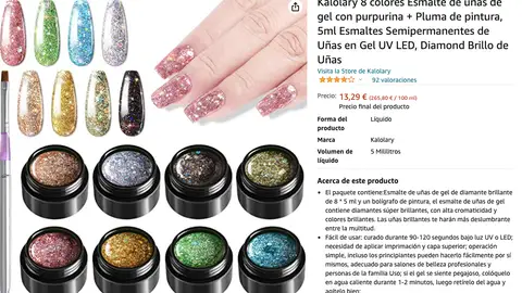 Uñas de purpurina Uñas de purpurina