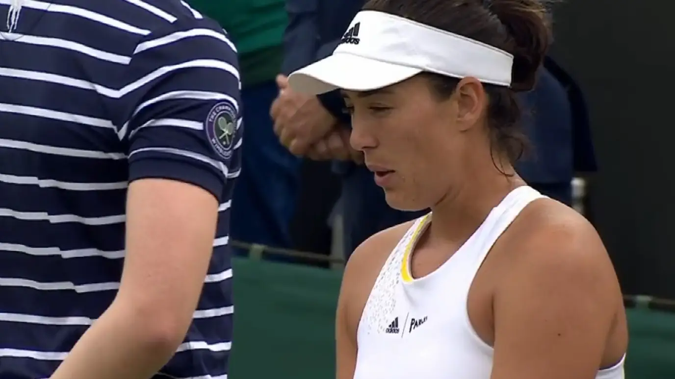 Garbi&ntilde;e Muguruza en su partido ante Greet Minnen